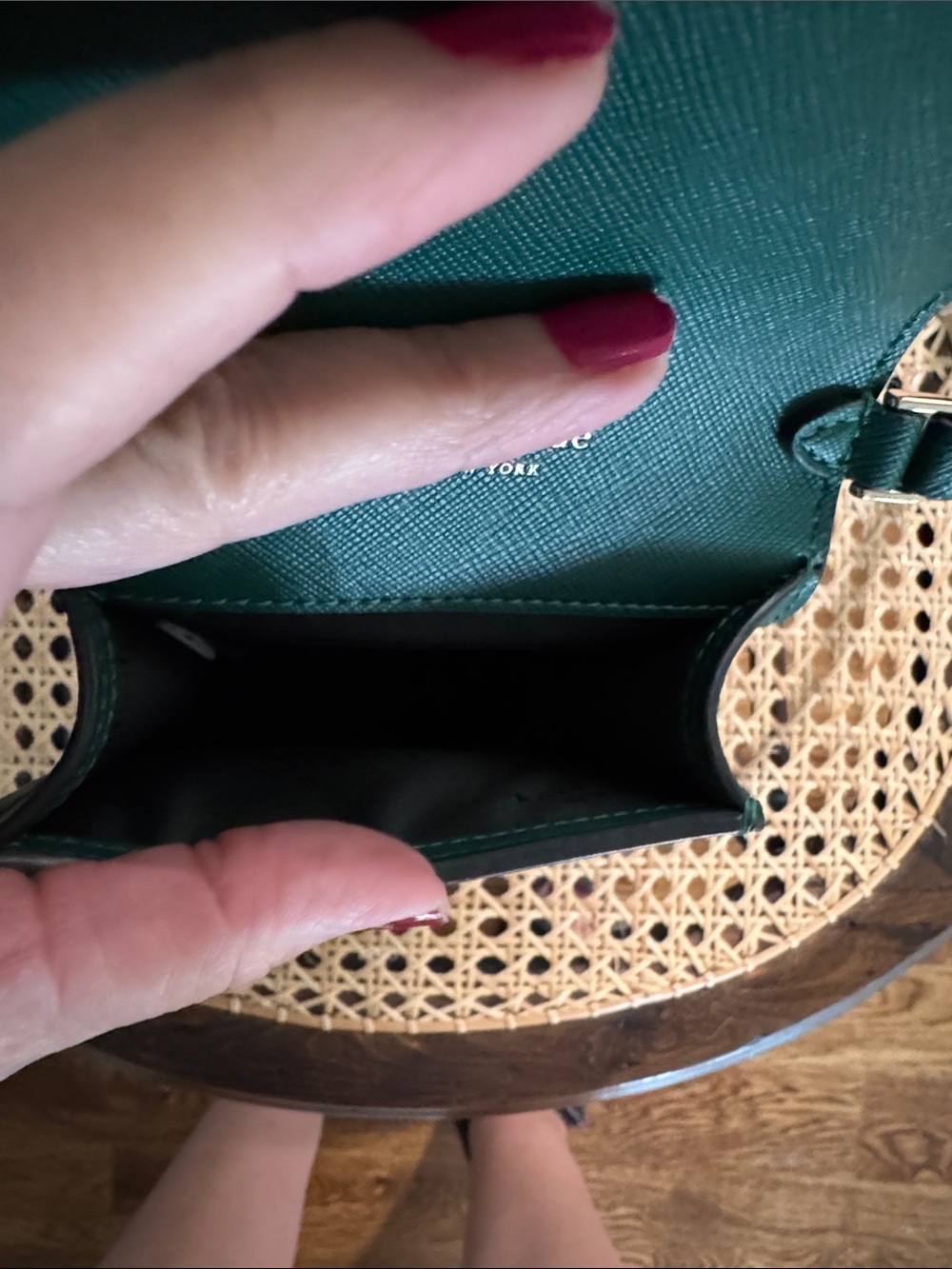 kate spade Emerald Green Leather Crossbody Phone Pouch - Picture 4 of 8